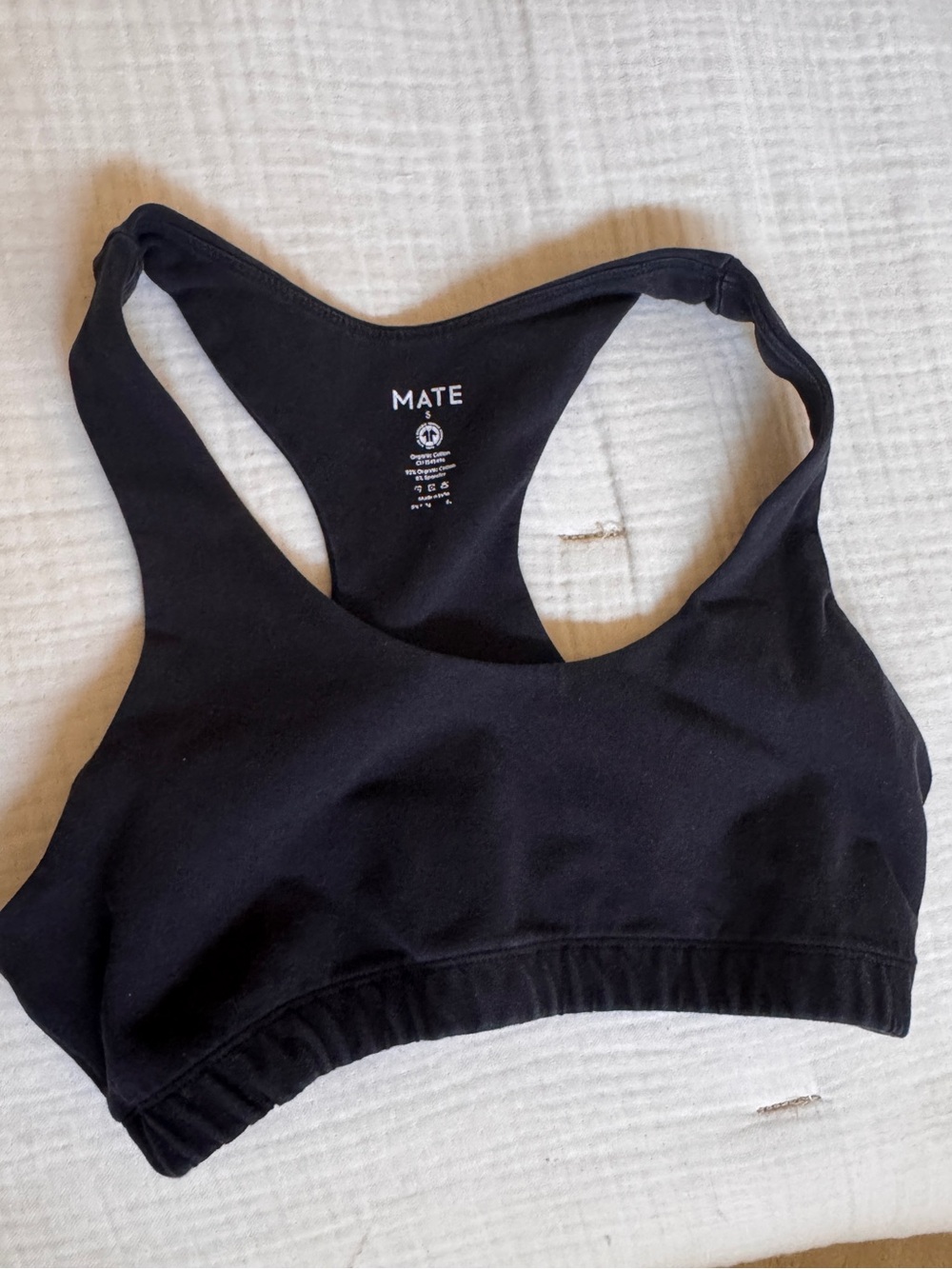Mate the label organic sports bra small cotton